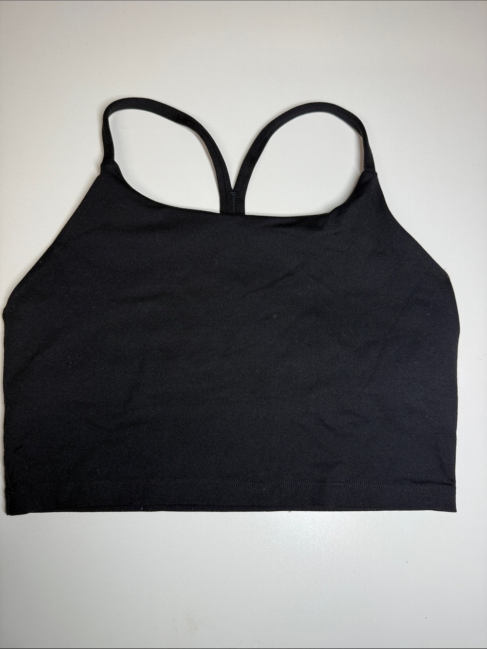 Women's Black Cropped Sports Bralette with Slim Double Straps